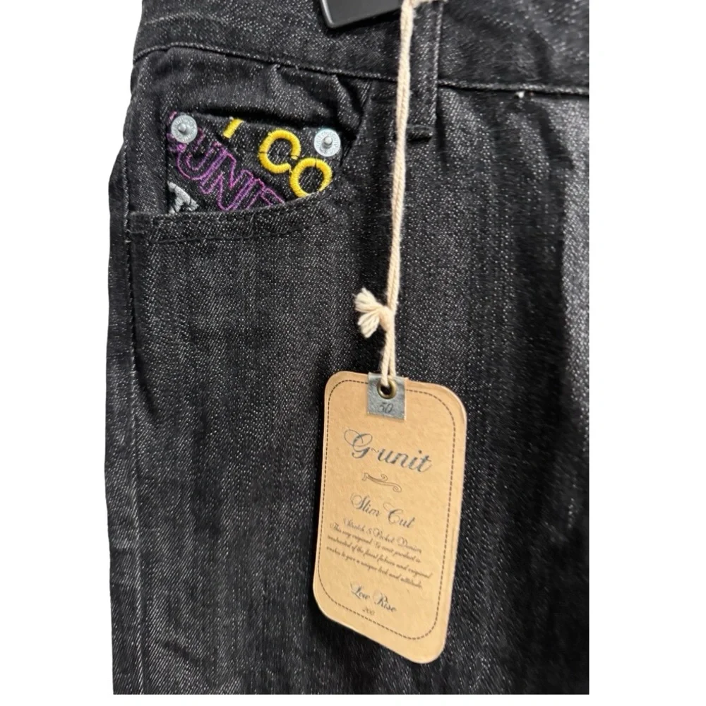 G-Unit Skinny Stretch Slim Cut Black Rinse Jeans, G-Unit Logo Sz. 5 - Picture 5 of 7